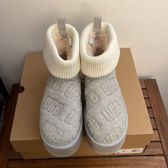 UGG Classic Mini Platform Felted Boots Grey USA Women Size 11/UK 9/EU 42 - Picture 5 of 14